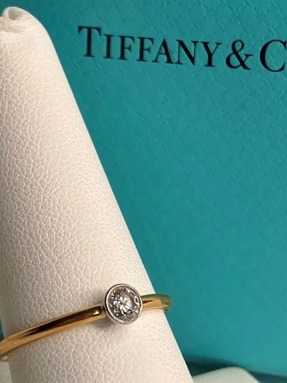 Tiffany & Co. 18k Gold Solitaire Ring with Diamond